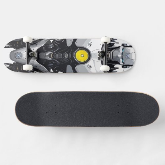 Sci-Fi Cyborg Android Mecha Comic Art Skateboard (Horizontal)