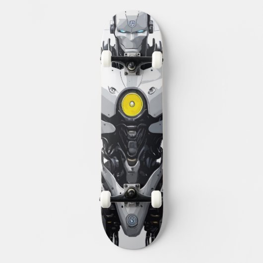 Sci-Fi Cyborg Android Mecha Comic Kunst Skateboard (Vorderseite)