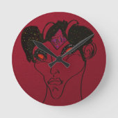 Sci-fi Demon Hunter Countess Runde Wanduhr (Vorderseite)