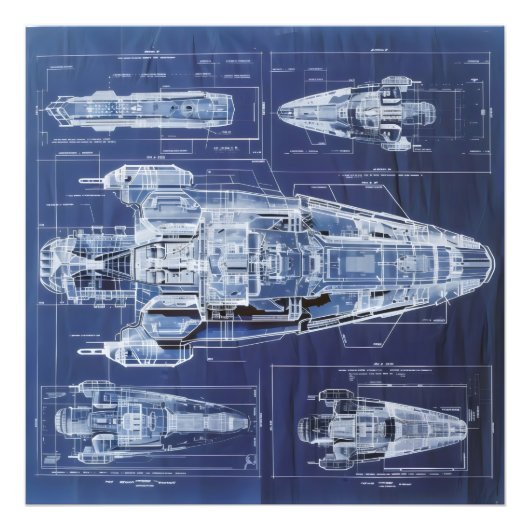 Sci-Fi-Diagramm für das Schiff Fotodruck (Vorne)