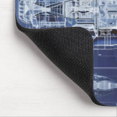 Sci-Fi-Diagramm für das Schiff Mousepad (Ecke)