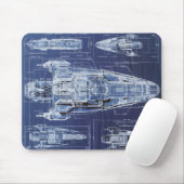 Sci-Fi-Diagramm für das Schiff Mousepad (Mit Mouse)