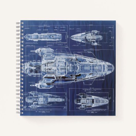 Sci-Fi-Diagramm für das Schiff Notizblock (Vorderseite)