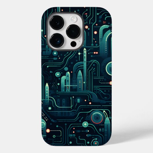 Sci-Fi Electronic Dark Pattern Case-Mate iPhone Hülle (Rückseite)