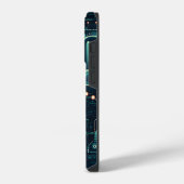 Sci-Fi Electronic Dark Pattern iPhone Hülle (Linke Seite)