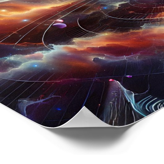 Sci-fi Energy Of Sine And Radio Waves Poster (Ecke)