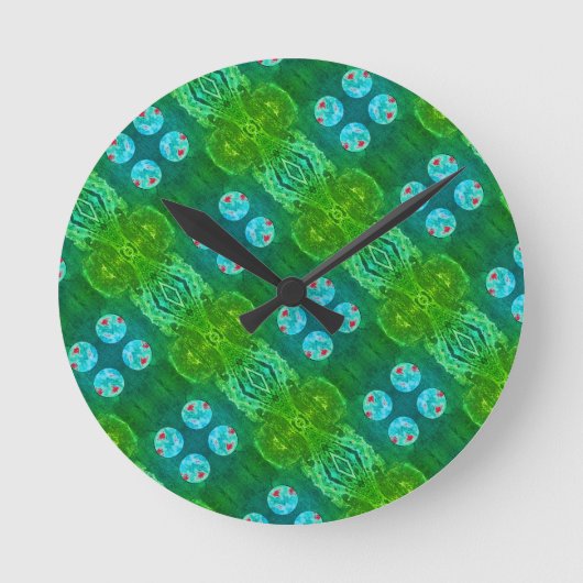 Sci-Fi - Fantasy Alien Space Planet Worlds Runde Wanduhr (Vorderseite)
