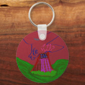 Sci-fi Fantasy Creature Landscape Keychain Schlüsselanhänger (Rückseite)