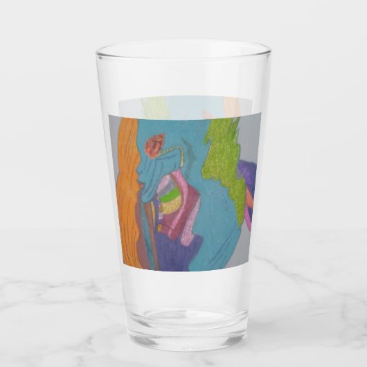 Sci-fi Fantasy Female Creature Glass Cup Glas (Vorderseite)