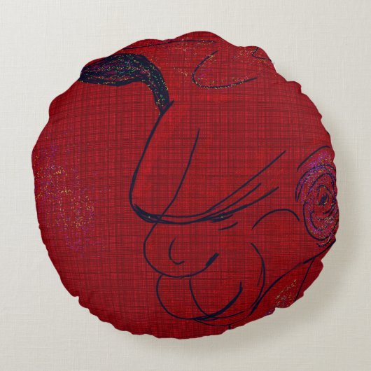 Sci-fi Fantasy Hunting Dog Rundes Kissen (Rückseite)