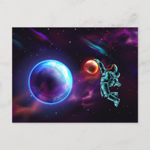 Sci-Fi Fantasy Space Basketball Astronaut Postca Postkarte
