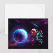 Sci-Fi Fantasy Space Basketball Astronaut Postca Postkarte (Vorne/Hinten)