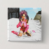Sci Fi Female Cyborg Button (Vorderseite)