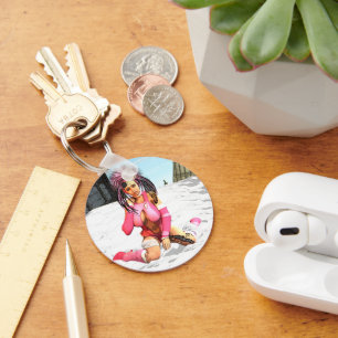 Sci Fi Female Cyborg Schlüsselanhänger