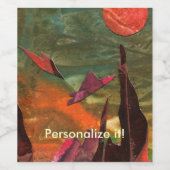 Sci-Fi "Feuervögel" Alien Lebensformen fliegen Weinetikett (Einzelnes Label)