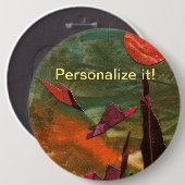 Sci-Fi "Fire Birds" Alien Lebensformen im Flug Button (Vorne & Hinten)