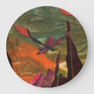 Sci-Fi "Fire Birds" Alien Lebensformen im Flug Große Wanduhr