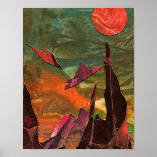 Sci-Fi "Fire Birds" Alien Lebensformen im Flug Poster (Vorne)