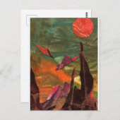 Sci-Fi "Fire Birds" Alien Lebensformen im Flug Postkarte (Vorne/Hinten)