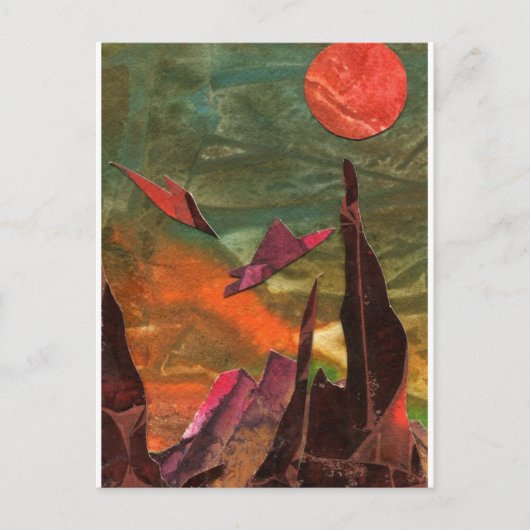 Sci-Fi "Fire Birds" Alien Lebensformen im Flug Postkarte (Vorderseite)