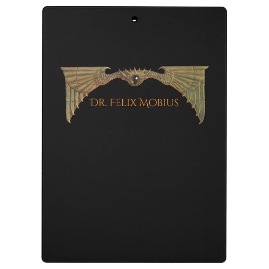 Sci Fi Flying Eye Personalisiertes Notebook Klemmbrett (Rückseite)