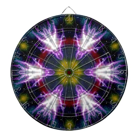 Sci-Fi Galaxy Blitzen abstrakter Kunst Dartscheibe (vorne)