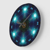 Sci-Fi Galaxy Blue Light abstrakte Kunst 3 Große Wanduhr (Winkel)