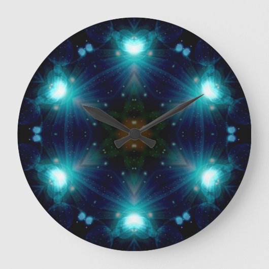 Sci-Fi Galaxy Blue Light abstrakte Kunst 3 Große Wanduhr (Vorderseite)