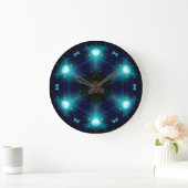 Sci-Fi Galaxy Blue Light abstrakte Kunst 3 Große Wanduhr (Zuhause)