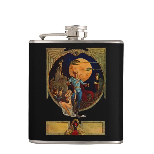 Sci-Fi-Held-Flasche Flachmann (Vorderseite)