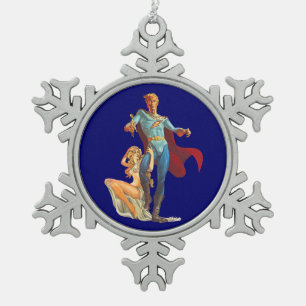 Sci-Fi-Held-Ornament Schneeflocken Zinn-Ornament