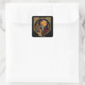 Sci-Fi-Held Quadratischer Aufkleber (Tasche)