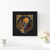 Sci-Fi Hero Quadratische Wanduhr (Zuhause)