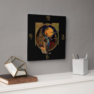 Sci-Fi Hero Quadratische Wanduhr