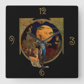 Sci-Fi Hero Quadratische Wanduhr (Vorderseite)