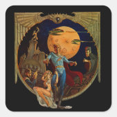 Sci-Fi Hero Quadratischer Aufkleber (Vorderseite)