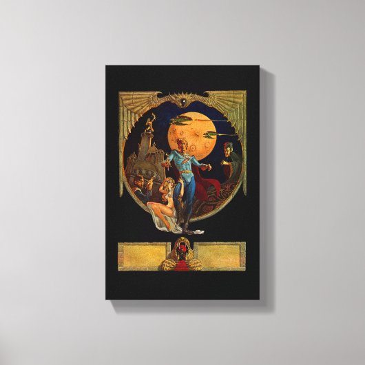 Sci-Fi Hero Stretched Canvas Print Leinwanddruck (Vorderseite)