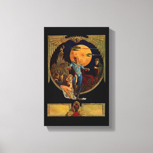 Sci-Fi Hero Stretched Canvas Print Leinwanddruck (Vorderseite)