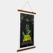 Sci-Fi Horror Movie Ad, Dark Energy Wandteppich Mit Holzrahmen (Gewinkelt)