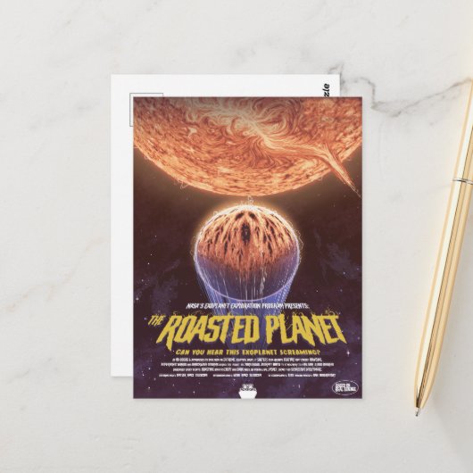 Sci-Fi Horror Movie Ad, The Roasted Planet Postkarte (Vorderseite/Rückseite Beispiel)