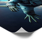 Sci-Fi Iguana im Weltraum Poster (Ecke)