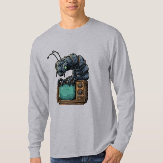 Sci-Fi Insekt Retro-Tech Langarmshirt T-Shirt (Vorderseite)