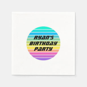Sci-Fi-Jungs Geburtstagsparty Regenbogenpapierserv Serviette
