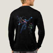 Sci-Fi Krieger vs Aliens | Hyper Anime T-Shirt Tri-Blend Shirt (Rückseite)