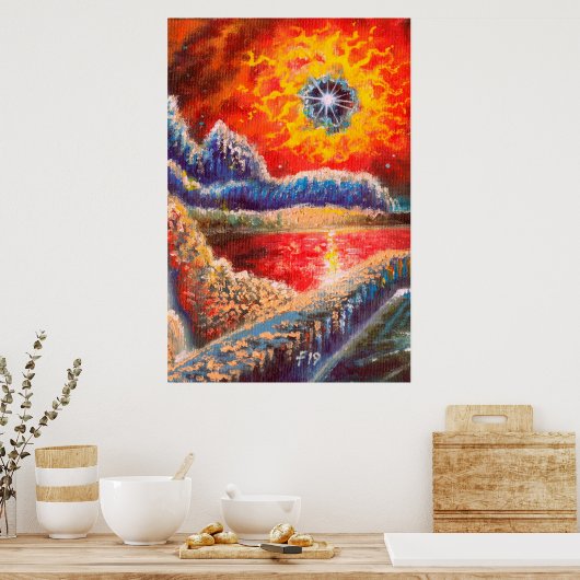 Sci Fi Landscape Painting Poster (Küche)