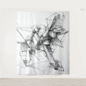 Sci-Fi Mecha Wall Art Tapestry Wandteppich (Vorderseite)