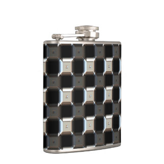 Sci-Fi Metallmuster 1 Wrapped Flask Flachmann
