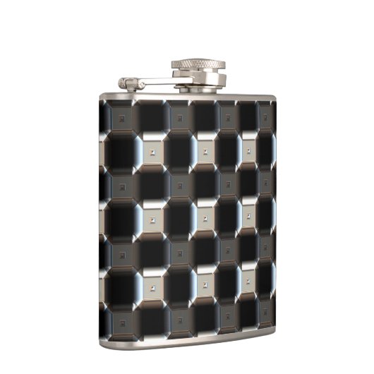 Sci-Fi Metallmuster 1 Wrapped Flask Flachmann (Rechts)