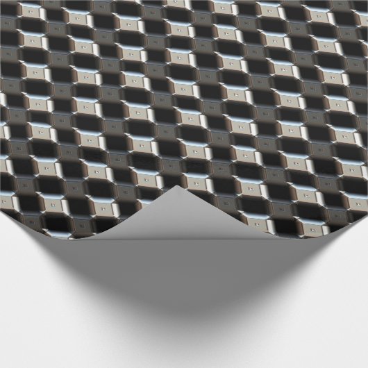 Sci-Fi-Metallmuster 1 Wrapping Paper Geschenkpapier (Ecke)