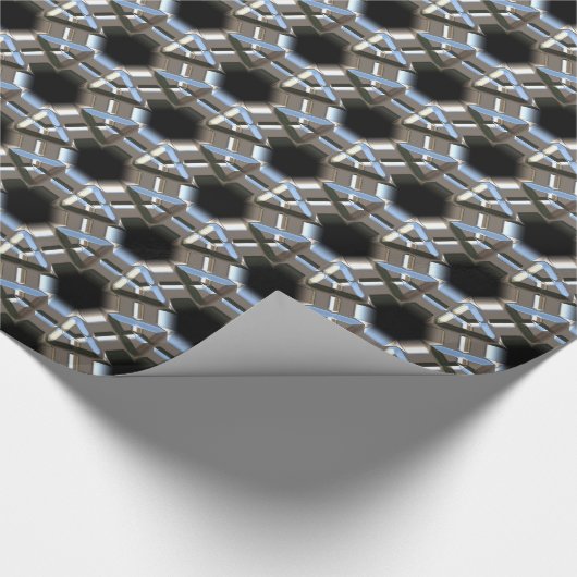 Sci-Fi Metallmuster 2 Wrapping Paper Geschenkpapier (Ecke)